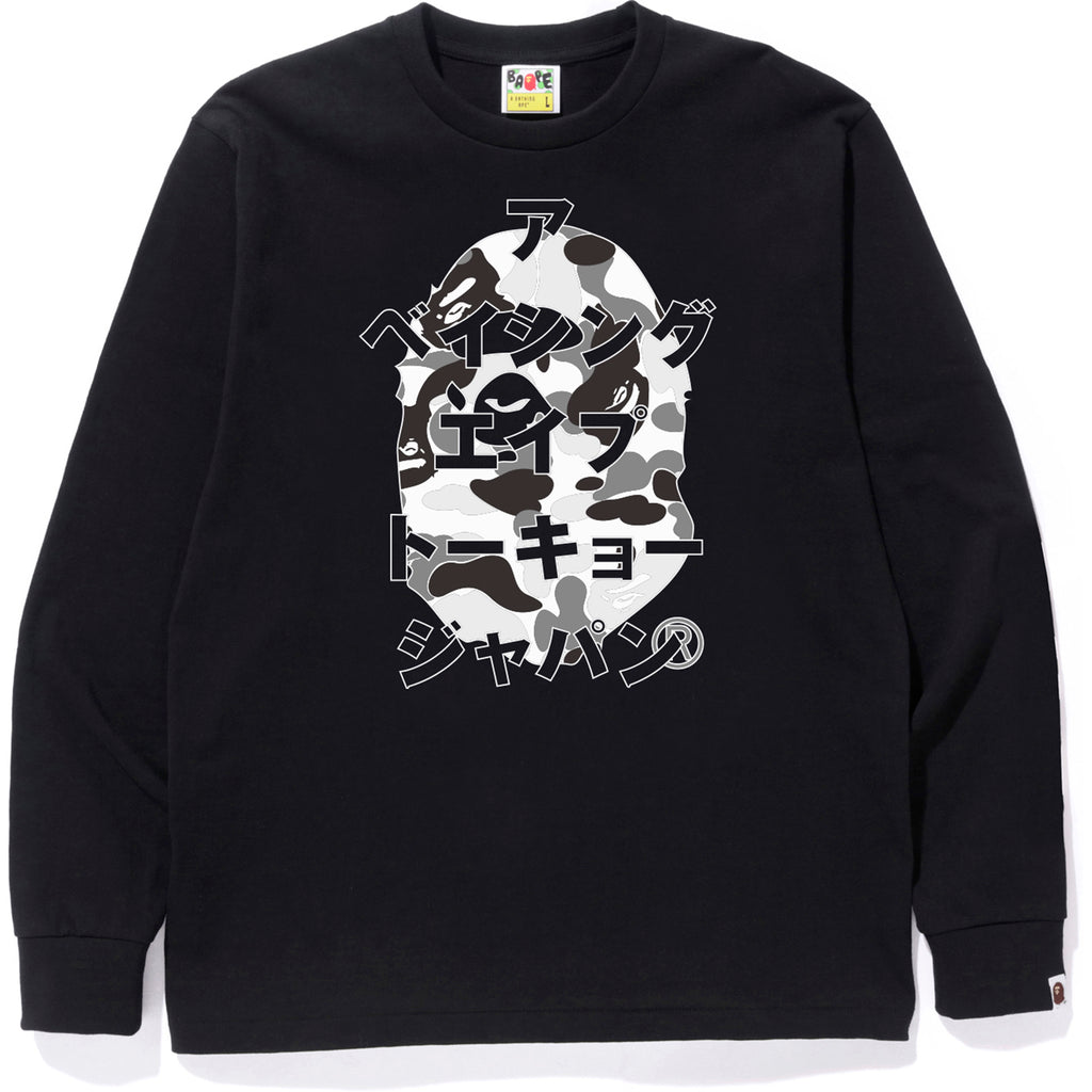 ABC CAMO JAPANESE LETTERS L/S TEE MENS | us.bape.com