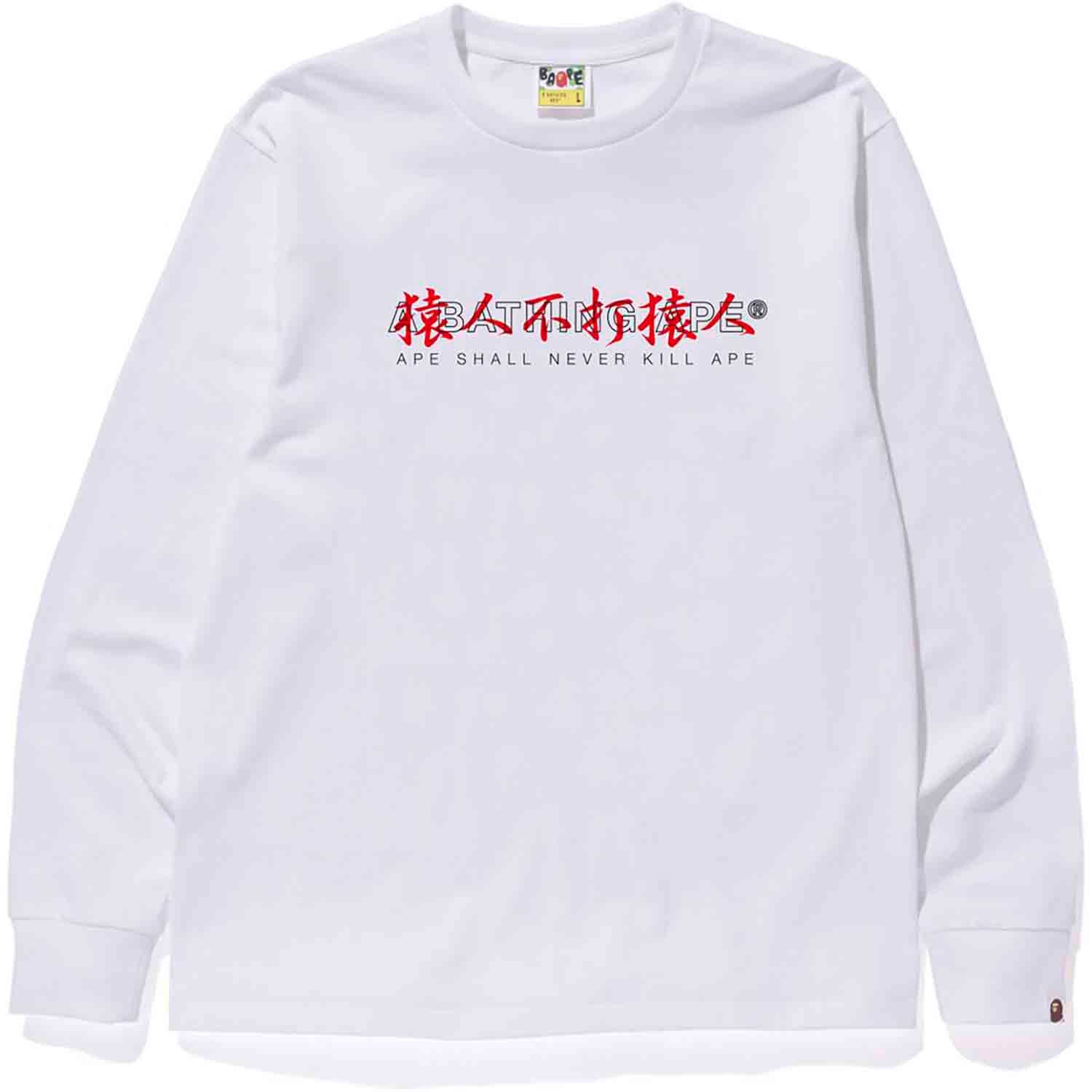 KANJI LOGO ASNKA L/S TEE MENS – us.bape.com