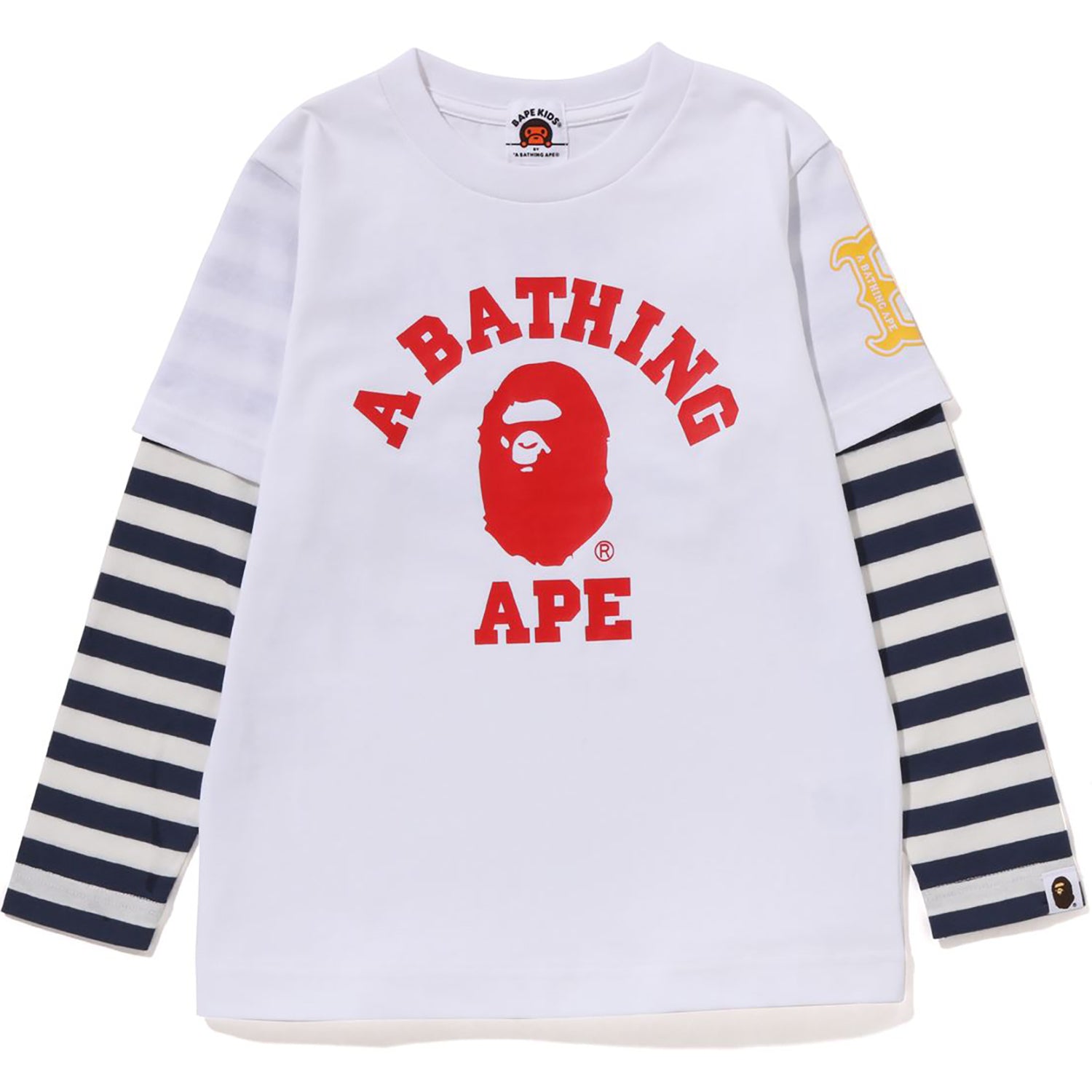 COLLEGE MULTI LOGO LAYERED L/S TEE KIDS – us.bape.com