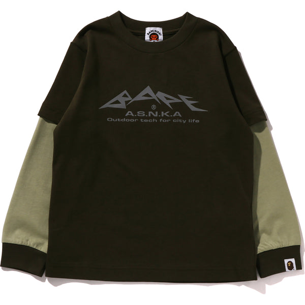 BAPE REFLECTIVE PRINT LAYERED L/S TEE KIDS | us.bape.com