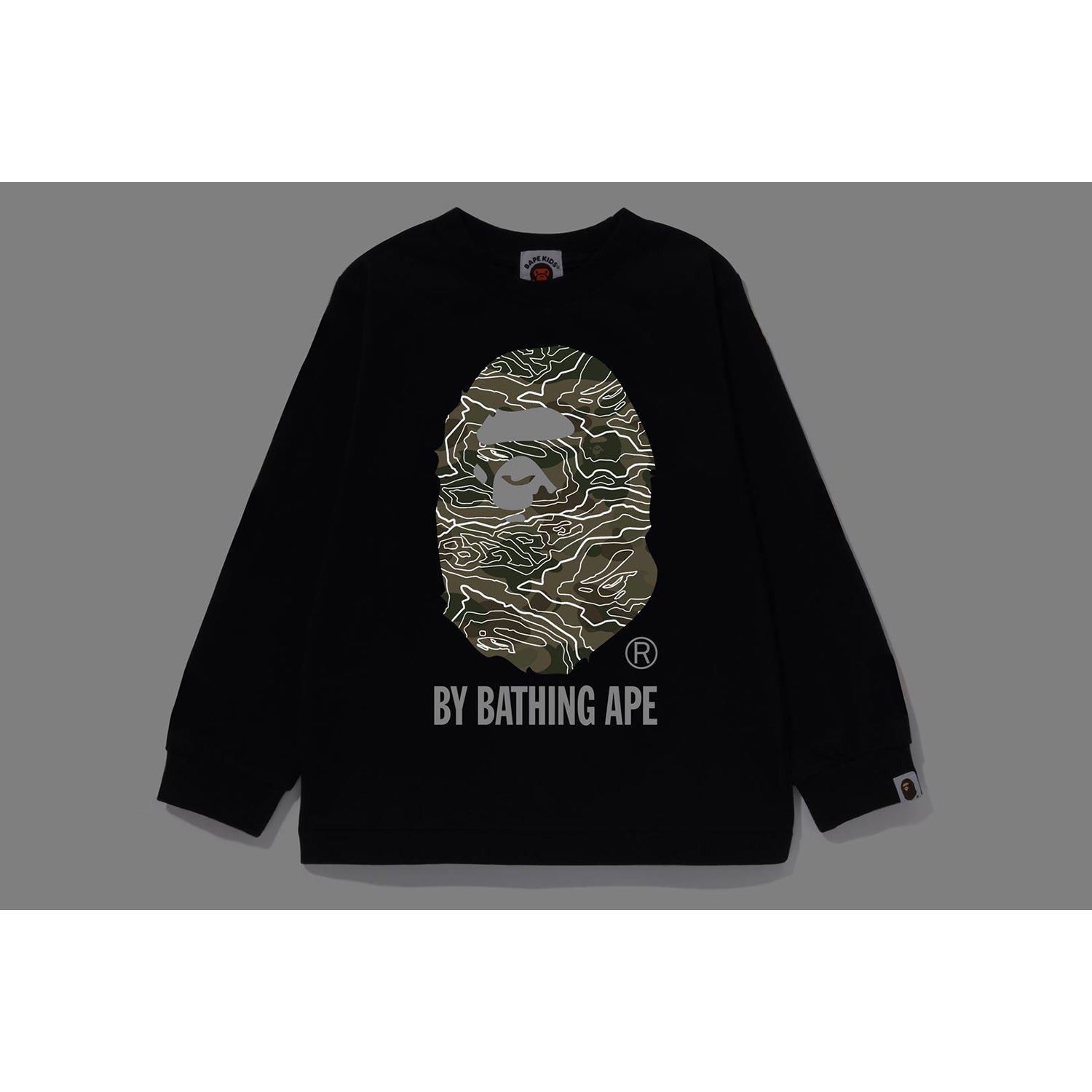 LAYERED LINE CAMO BY BATHING APE L/S TEE KIDS