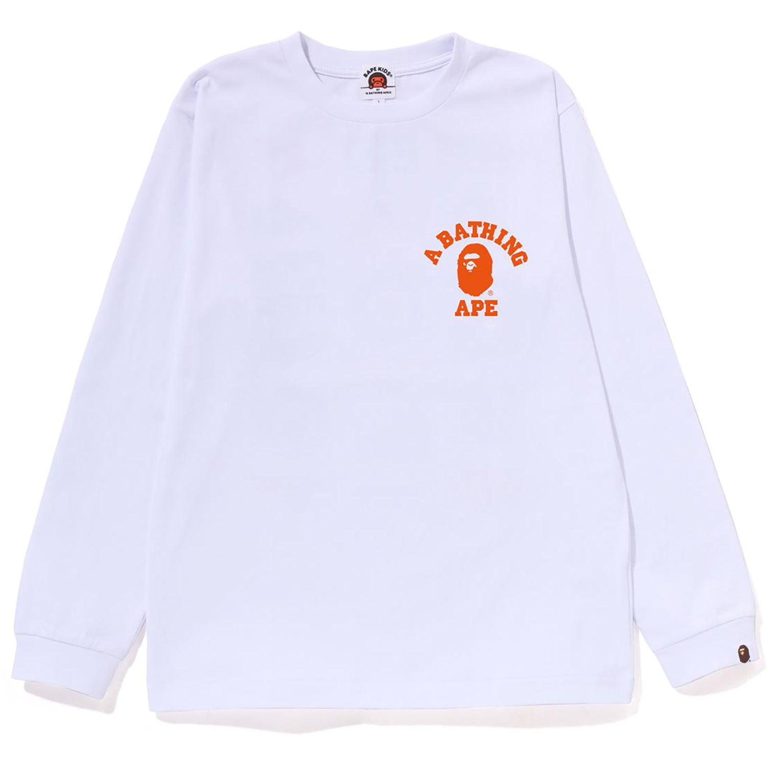 BAPE Liquid Camo College L/S Tee White