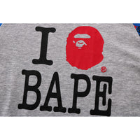 I LOVE BAPE RAGLAN LS TEE KIDS