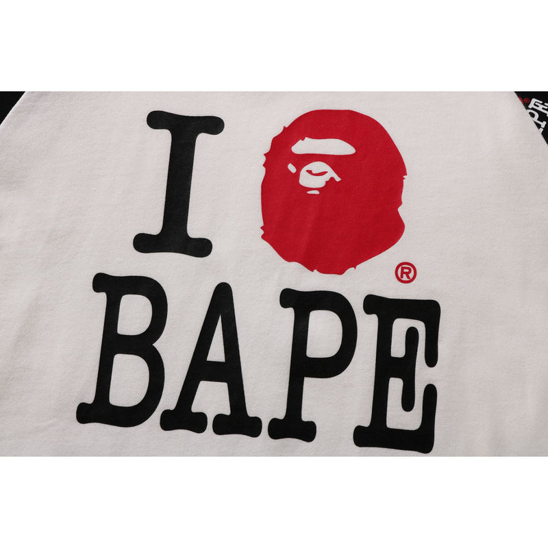 I LOVE BAPE RAGLAN LS TEE KIDS