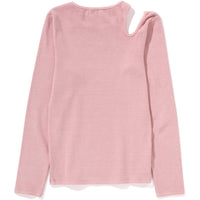 PIGMENT DYED CUT OUT RIB L/S TEE LADIES