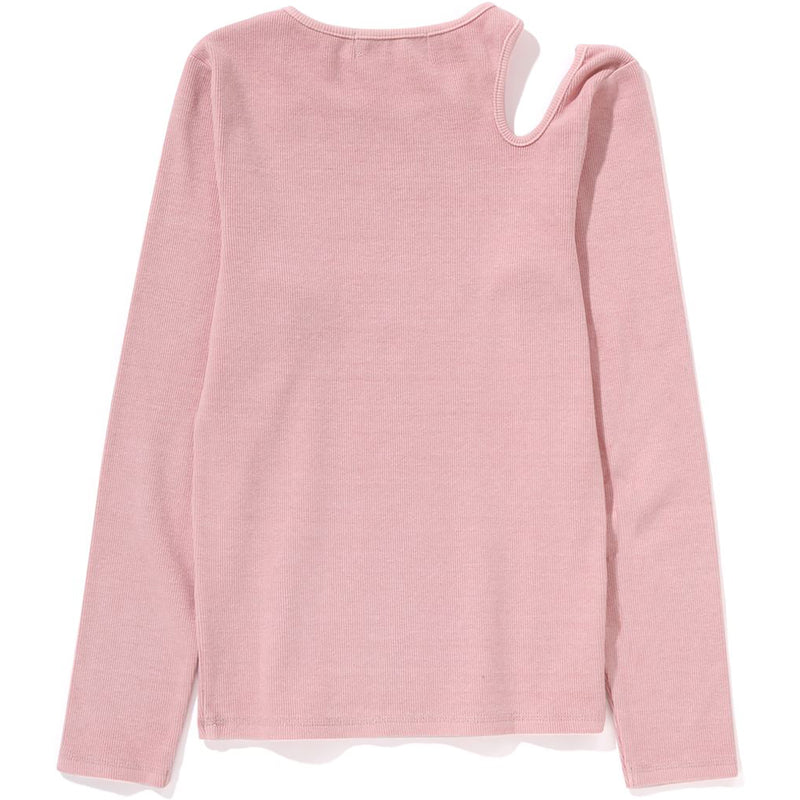 PIGMENT DYED CUT OUT RIB L/S TEE LADIES