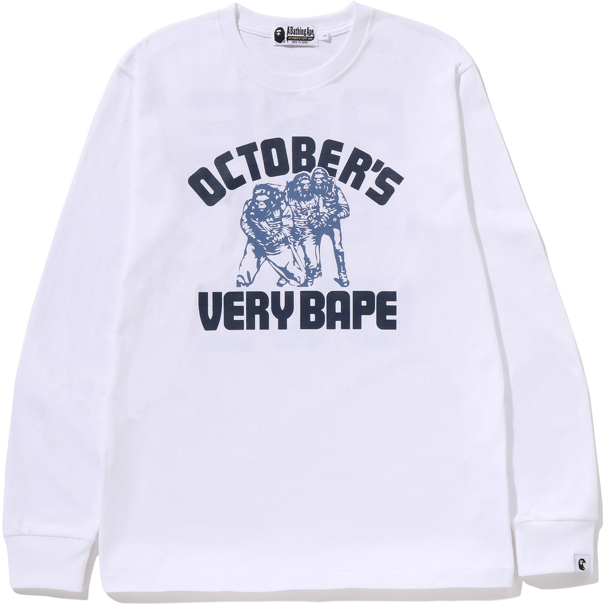 BAPE X OVO COLLEGE LONG SLEEVE TEE MENS