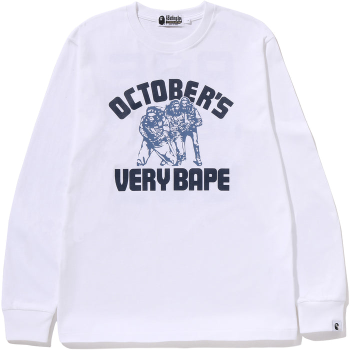 BAPE X OVO COLLEGE LONG SLEEVE TEE MENS