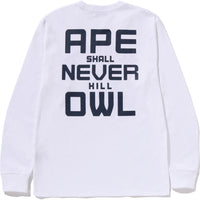 BAPE X OVO COLLEGE LONG SLEEVE TEE MENS