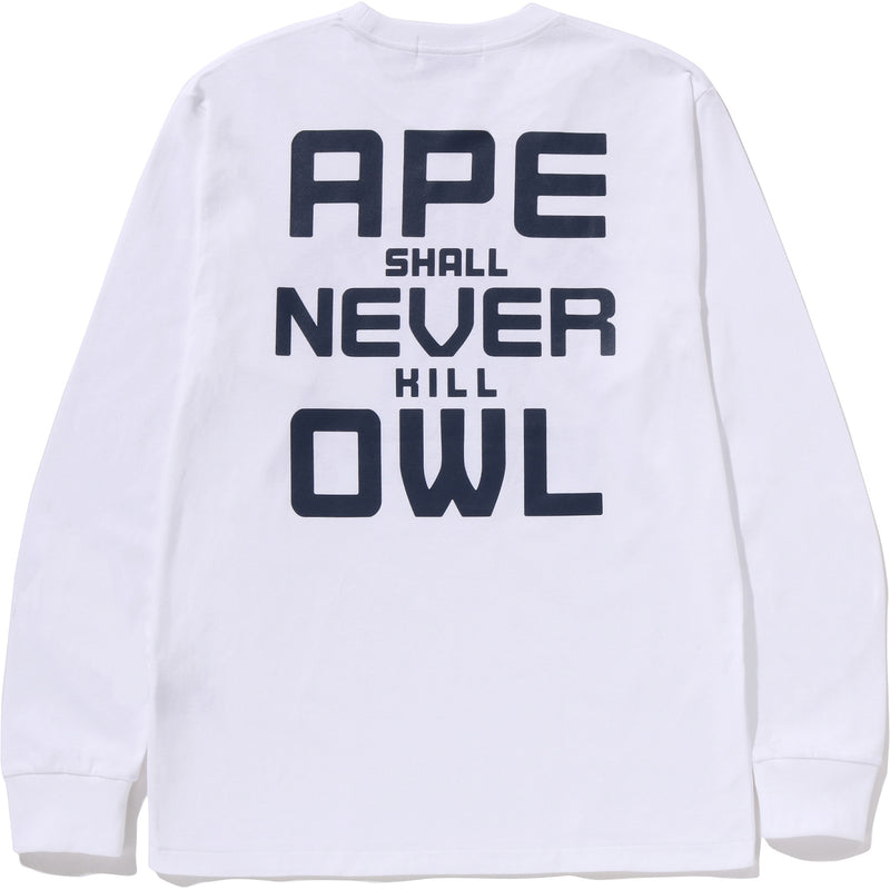 BAPE X OVO COLLEGE LONG SLEEVE TEE MENS