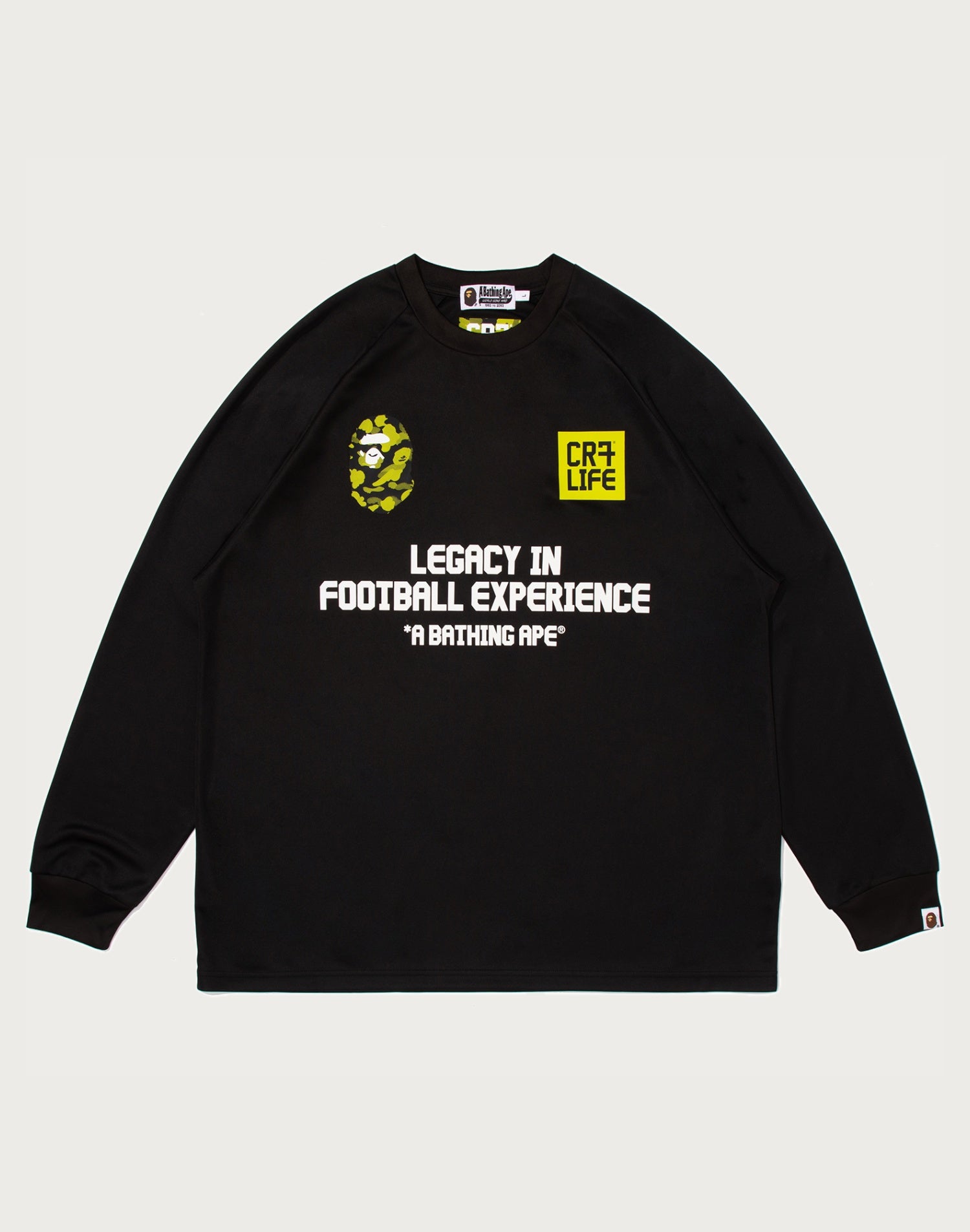 BAPE X CR7 LIFE MULTI LOGO POLY RELAXED FIT LS FOOTBALL JERSEY MENS