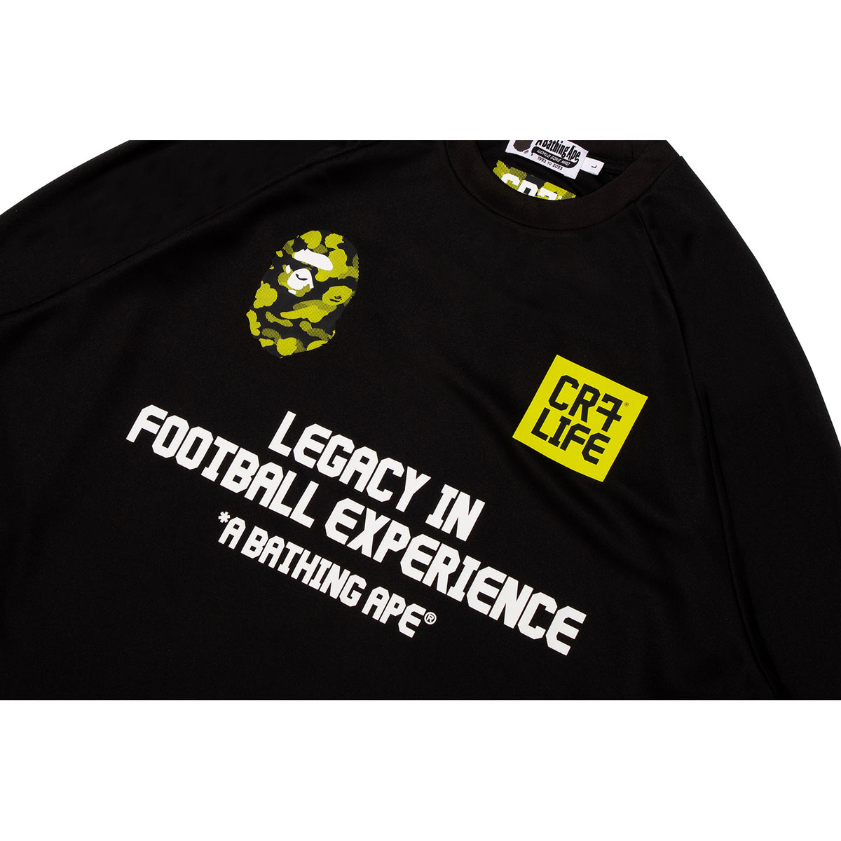 BAPE X CR7 LIFE MULTI LOGO POLY RELAXED FIT LS FOOTBALL JERSEY MENS