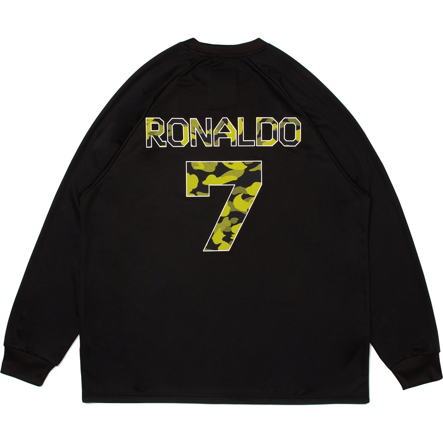 BAPE x CR7 LIFE Jersey Lサイズ BAPE X CR7 LIFE 】MULTI LOGO POLY RELAXED FIT LS FOOTBALL JERSEY