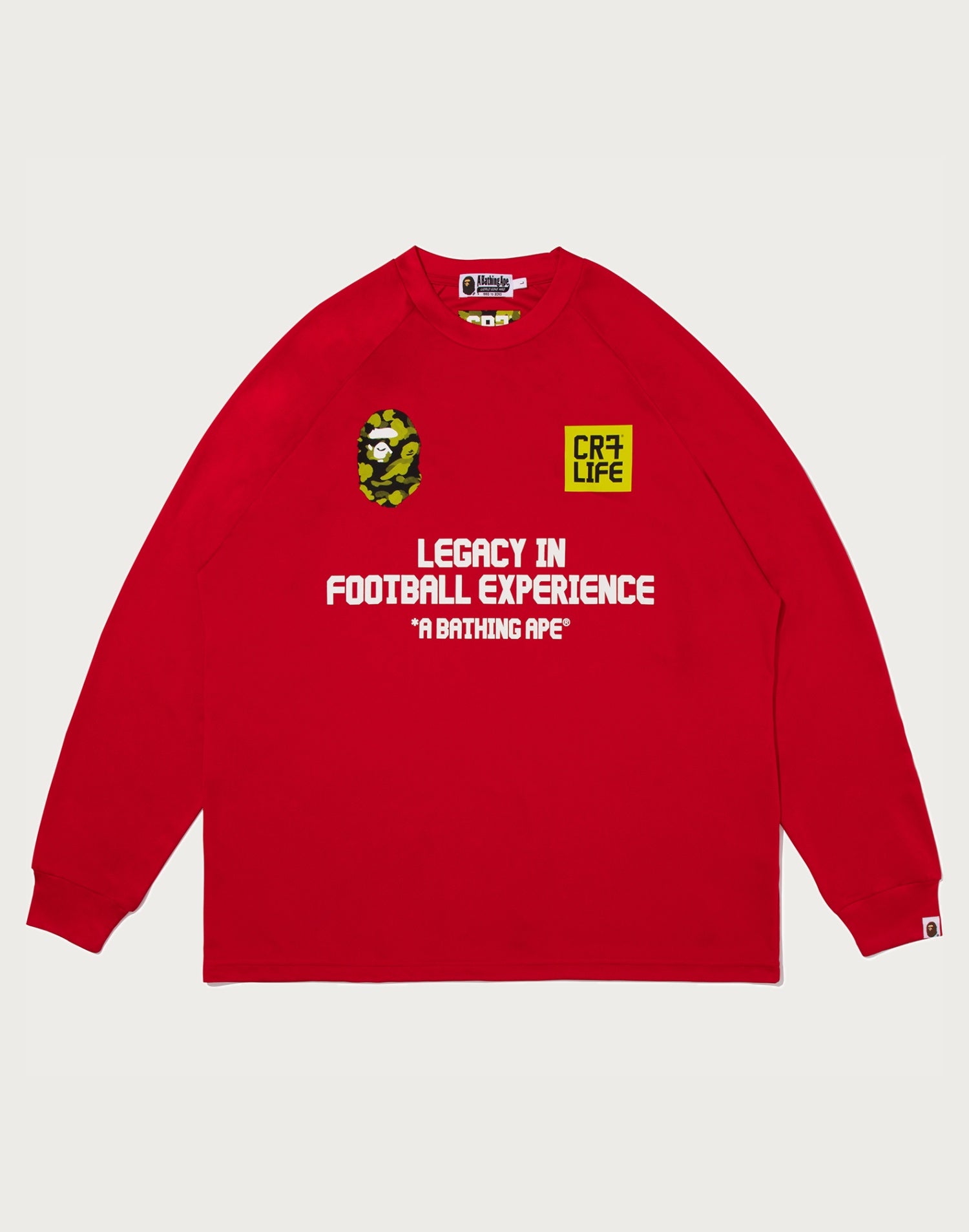 BAPE X CR7 LIFE MULTI LOGO POLY RELAXED FIT LS FOOTBALL JERSEY MENS