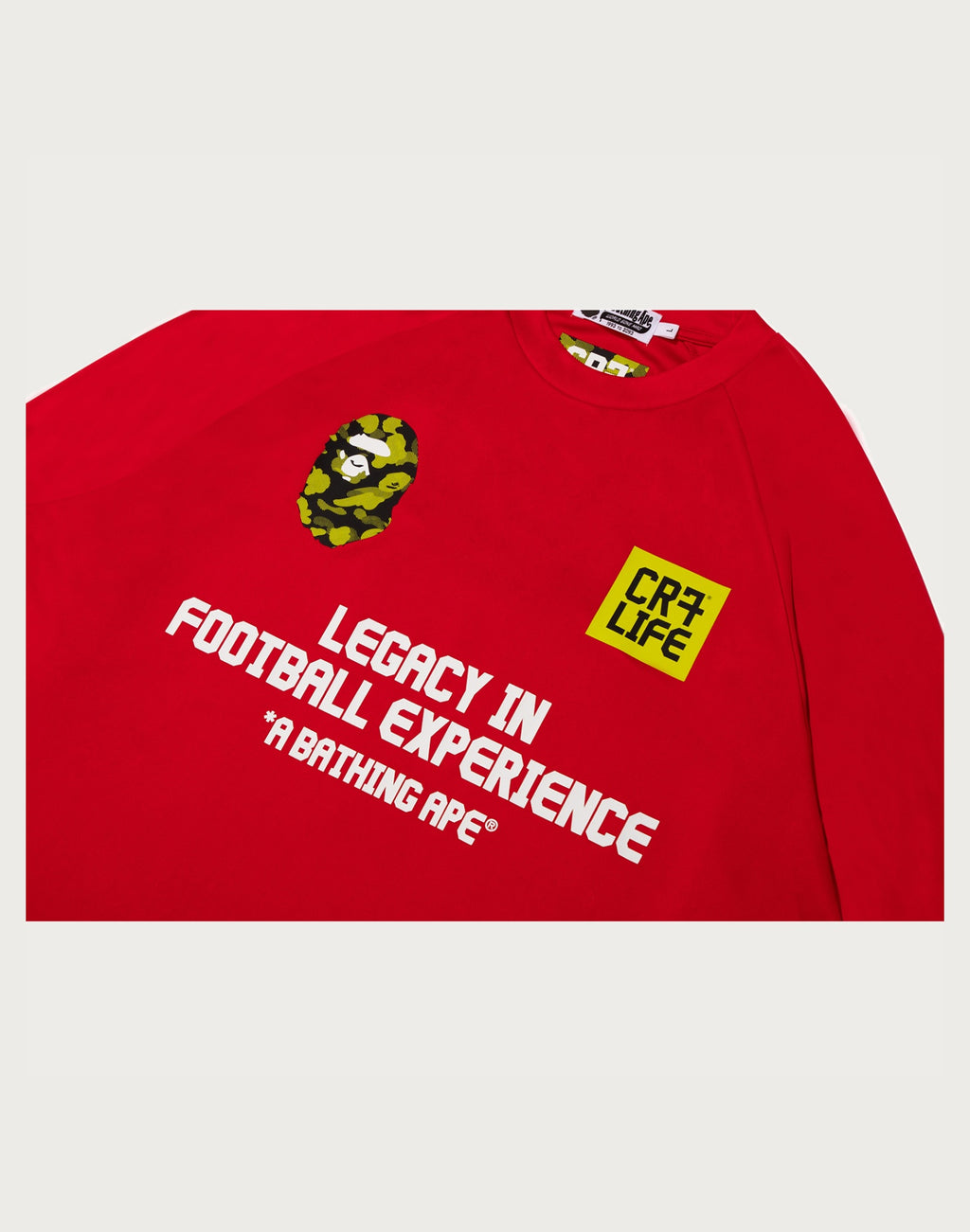 BAPE X CR7 LIFE MULTI LOGO POLY RELAXED FIT LS FOOTBALL JERSEY MENS