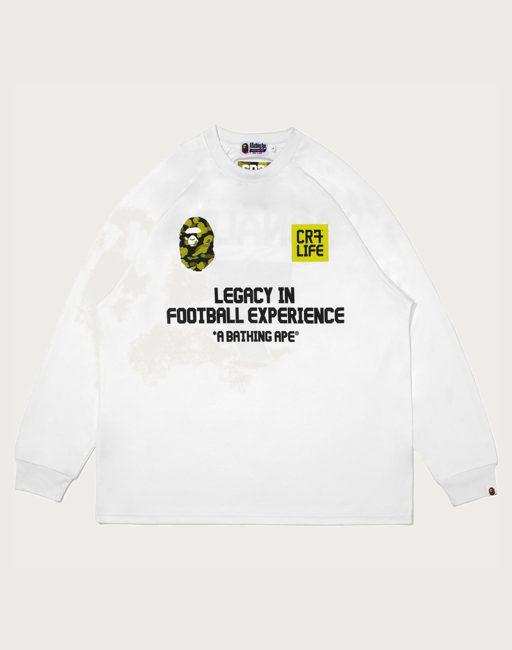 BAPE X CR7 LIFE MULTI LOGO POLY RELAXED FIT LS FOOTBALL JERSEY MENS