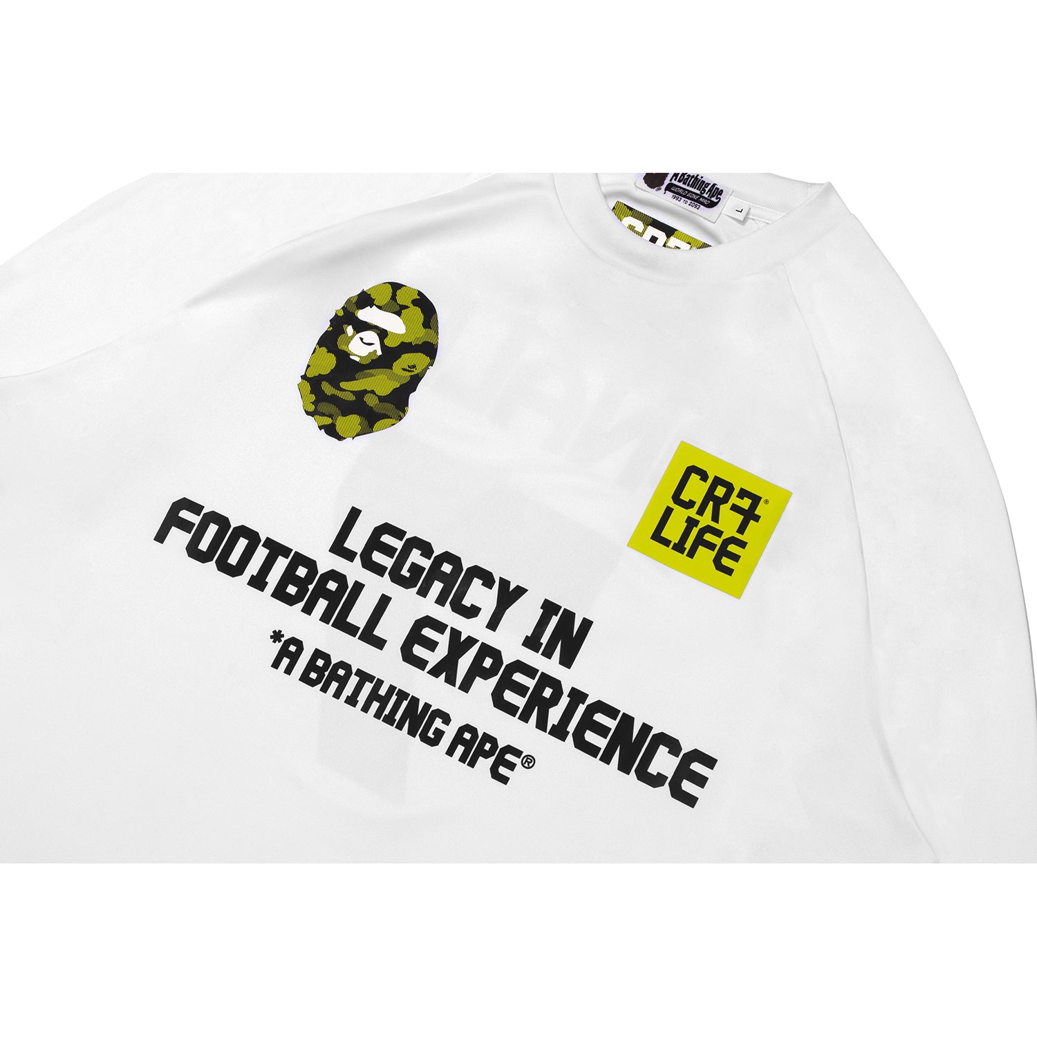 BAPE X CR7 LIFE MULTI LOGO POLY RELAXED FIT LS FOOTBALL JERSEY