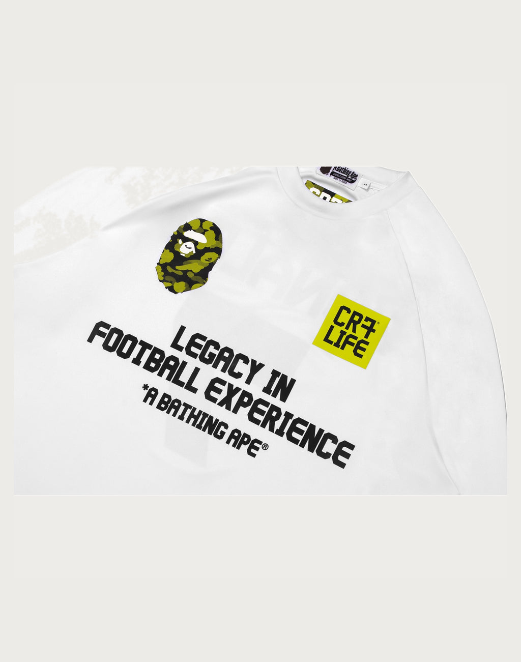 BAPE X CR7 LIFE MULTI LOGO POLY RELAXED FIT LS FOOTBALL JERSEY MENS