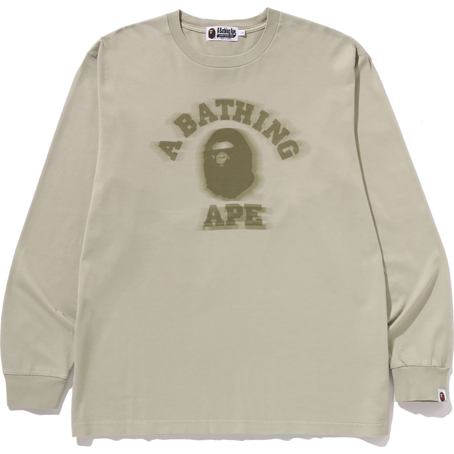 A Bathing Ape Men's Garment Dye College Relaxed Fit LS Tee | FW
