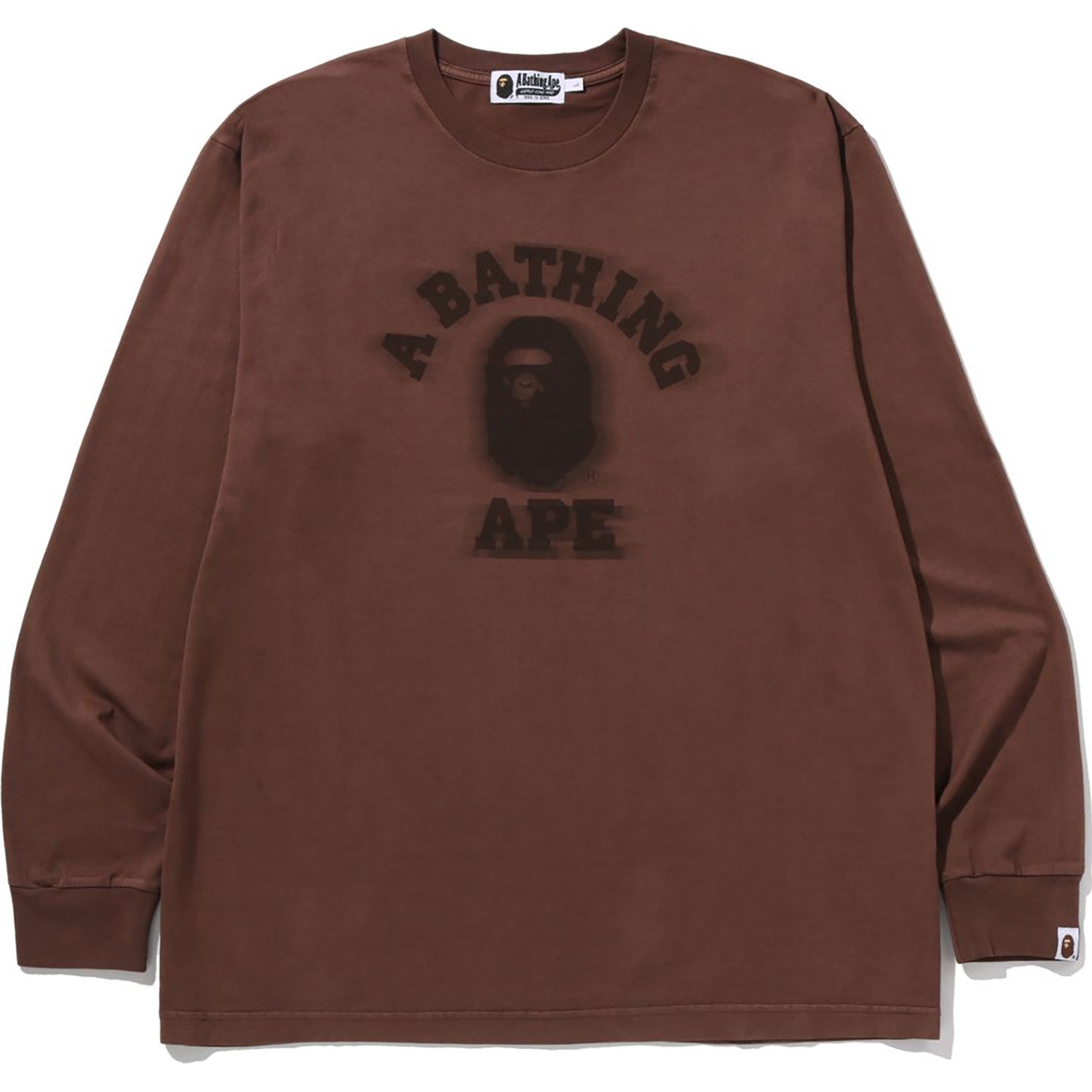 A Bathing Ape Men's Garment Dye College Relaxed Fit LS Tee | FW