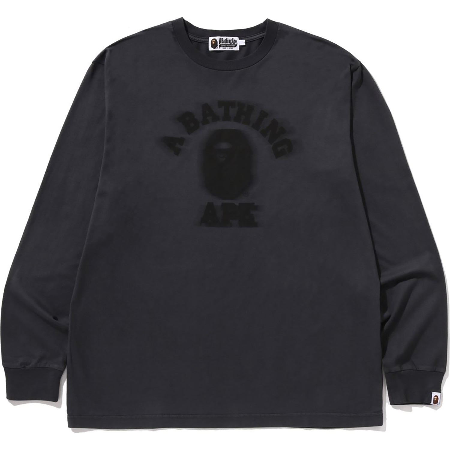 A Bathing Ape Men's Garment Dye College Relaxed Fit LS Tee | FW