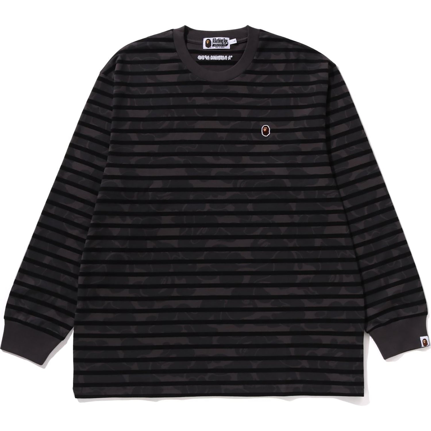 SOLID CAMO ONE POINT RELAXED FIT STRIPE LS TEE MENS – us.bape.com