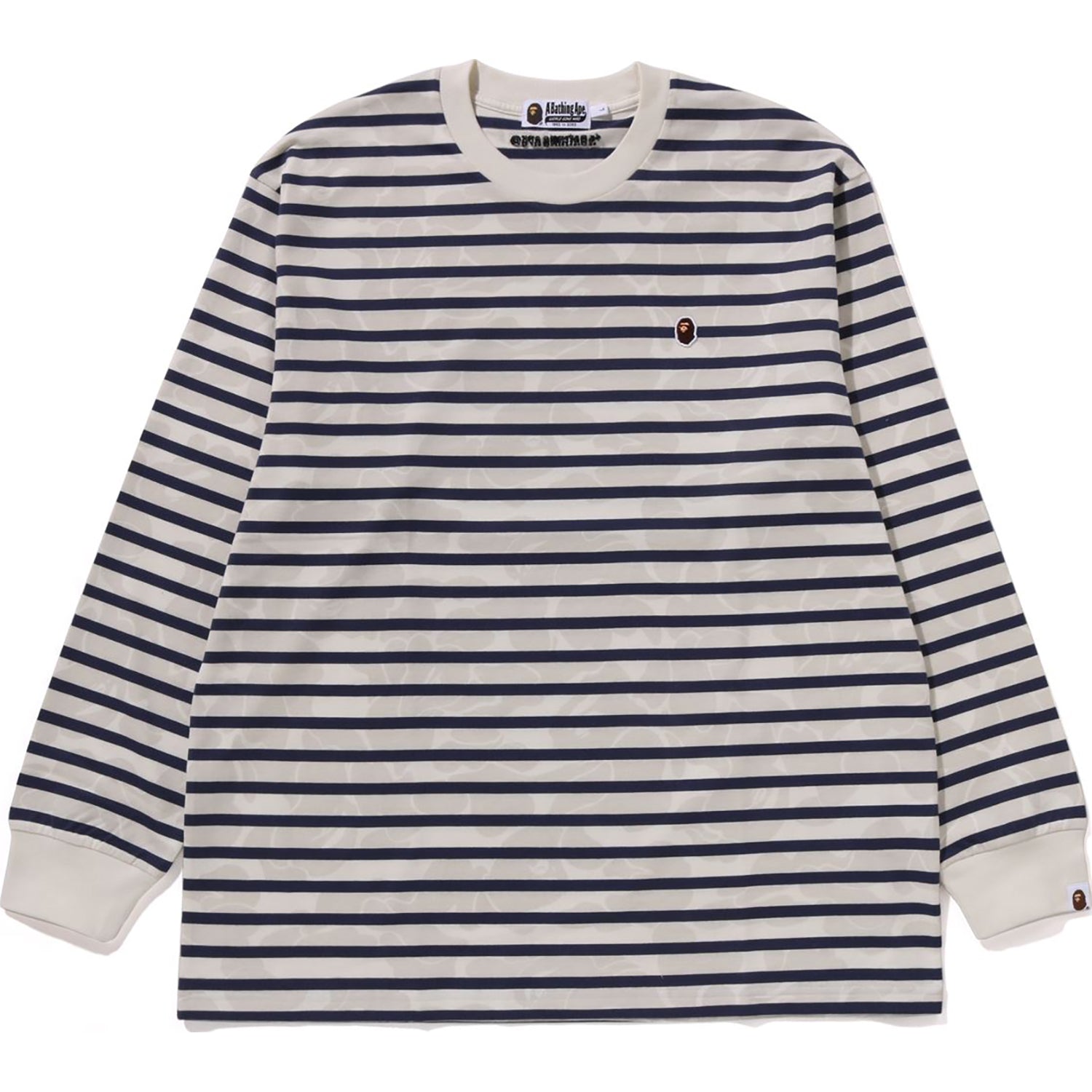 SOLID CAMO ONE POINT RELAXED FIT STRIPE LS TEE MENS – us.bape.com