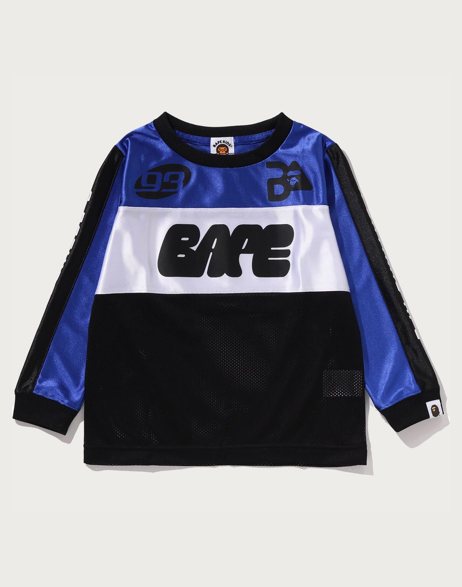 BAPEKIDS 長袖　tシャツセット100cm正規品 BAPE Kids Mesh Long Sleeve T-Shirt Stripe Blue Red Regular Fit