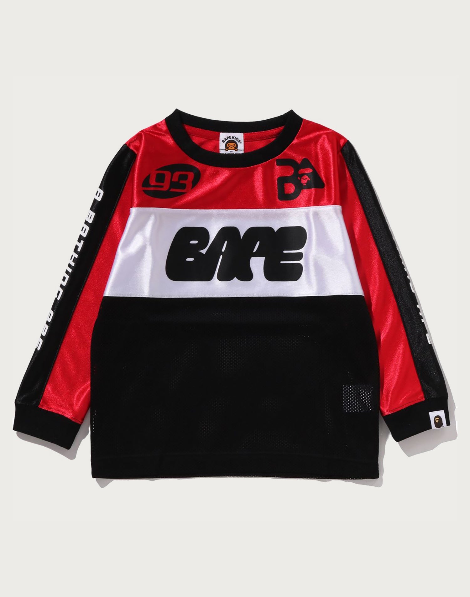 BAPE Kids Mesh Long Sleeve T-Shirt Stripe Blue Red Regular Fit