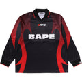 APE FLAME MONOGRAM JACQUARD LOGO RELAXED FIT FOOTBALL JERSEY MENS