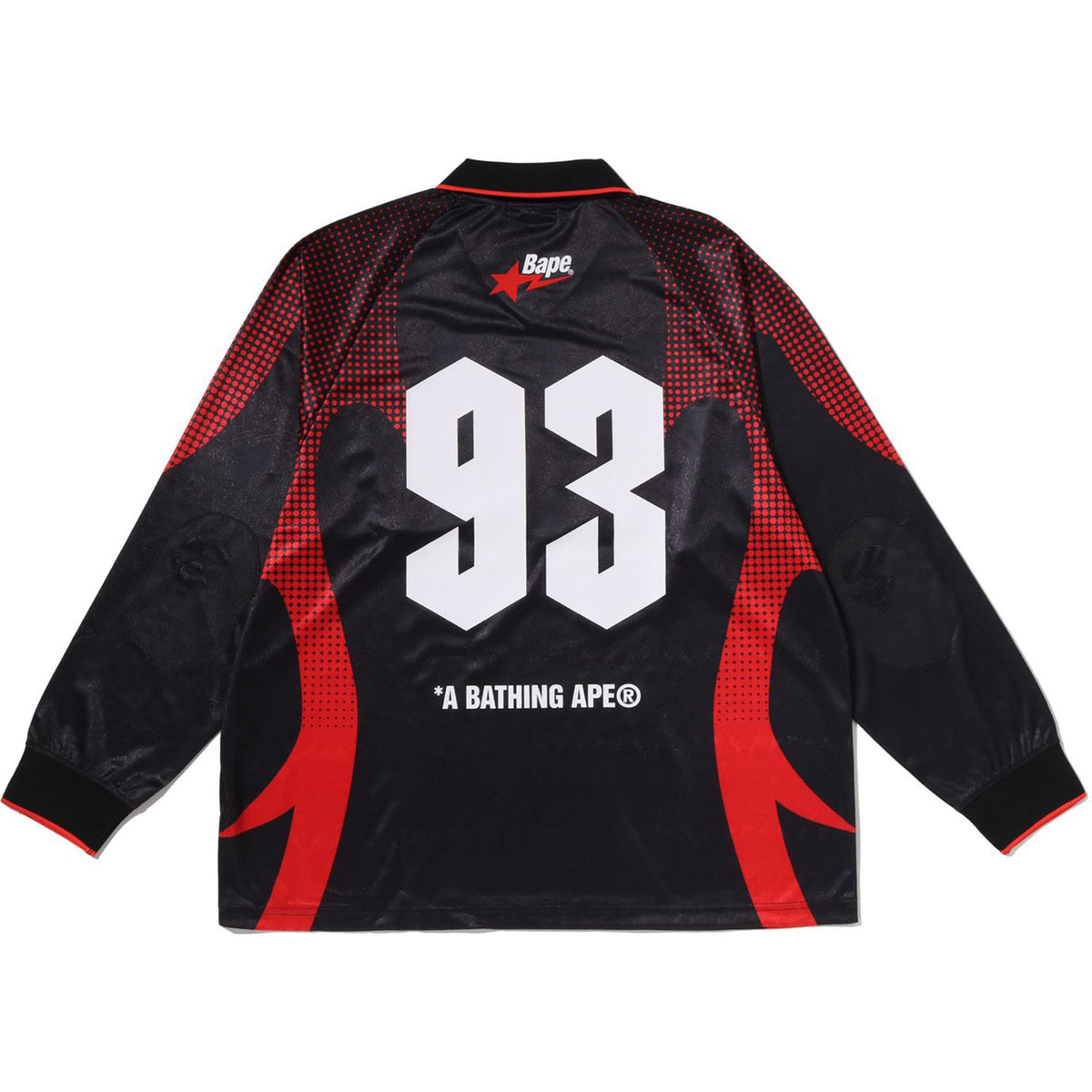 APE FLAME MONOGRAM JACQUARD LOGO RELAXED FIT FOOTBALL JERSEY MENS