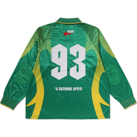APE FLAME MONOGRAM JACQUARD LOGO RELAXED FIT FOOTBALL JERSEY MENS