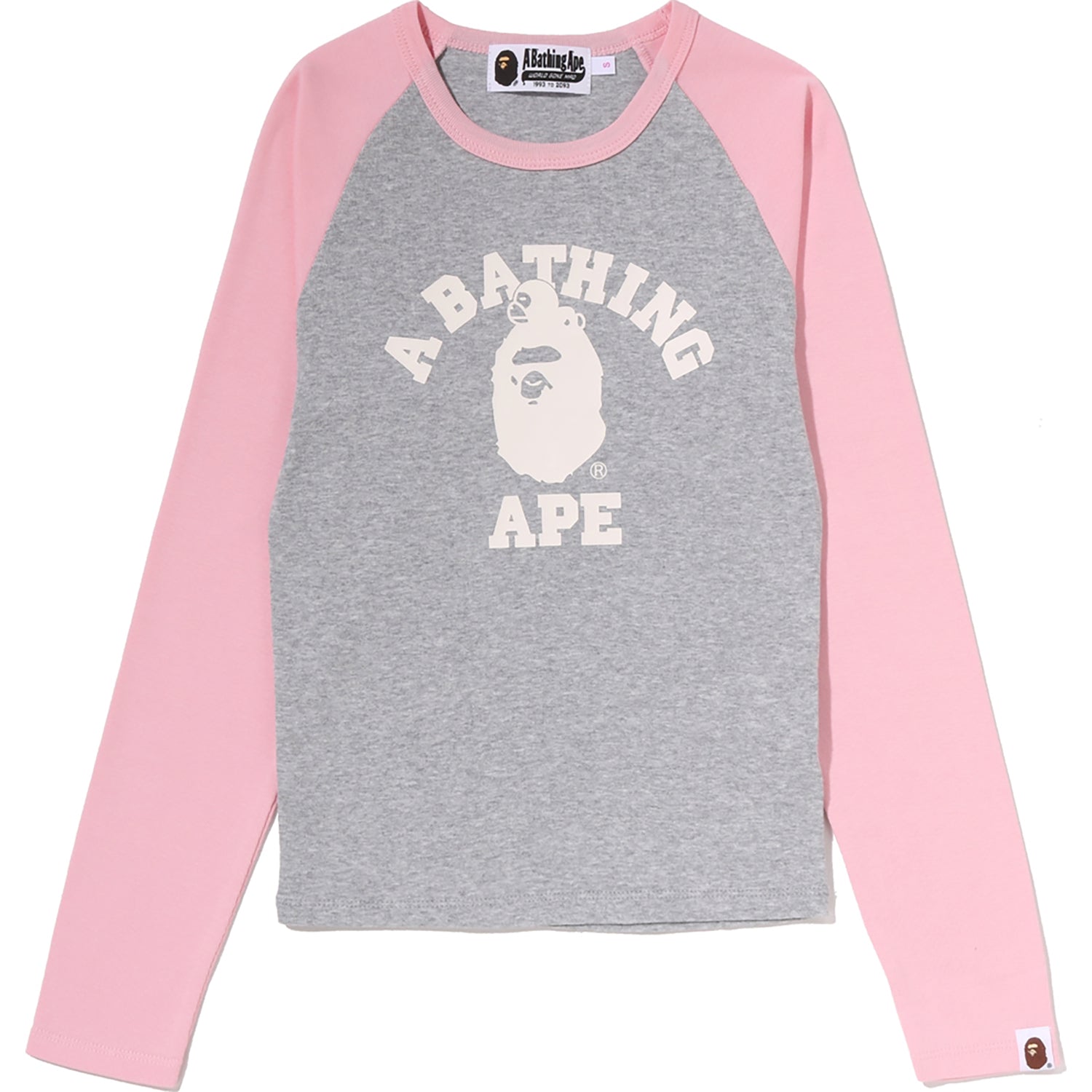 COLLEGE RAGLAN CROPPED LS TEE LADIES – us.bape.com