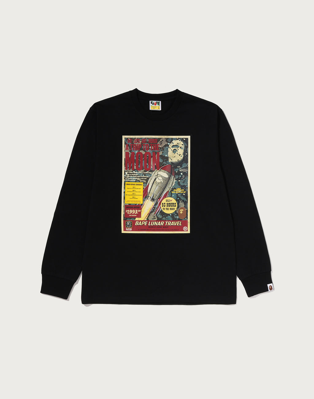 BAPE LUNA TRAVEL POSTER LS TEE MENS