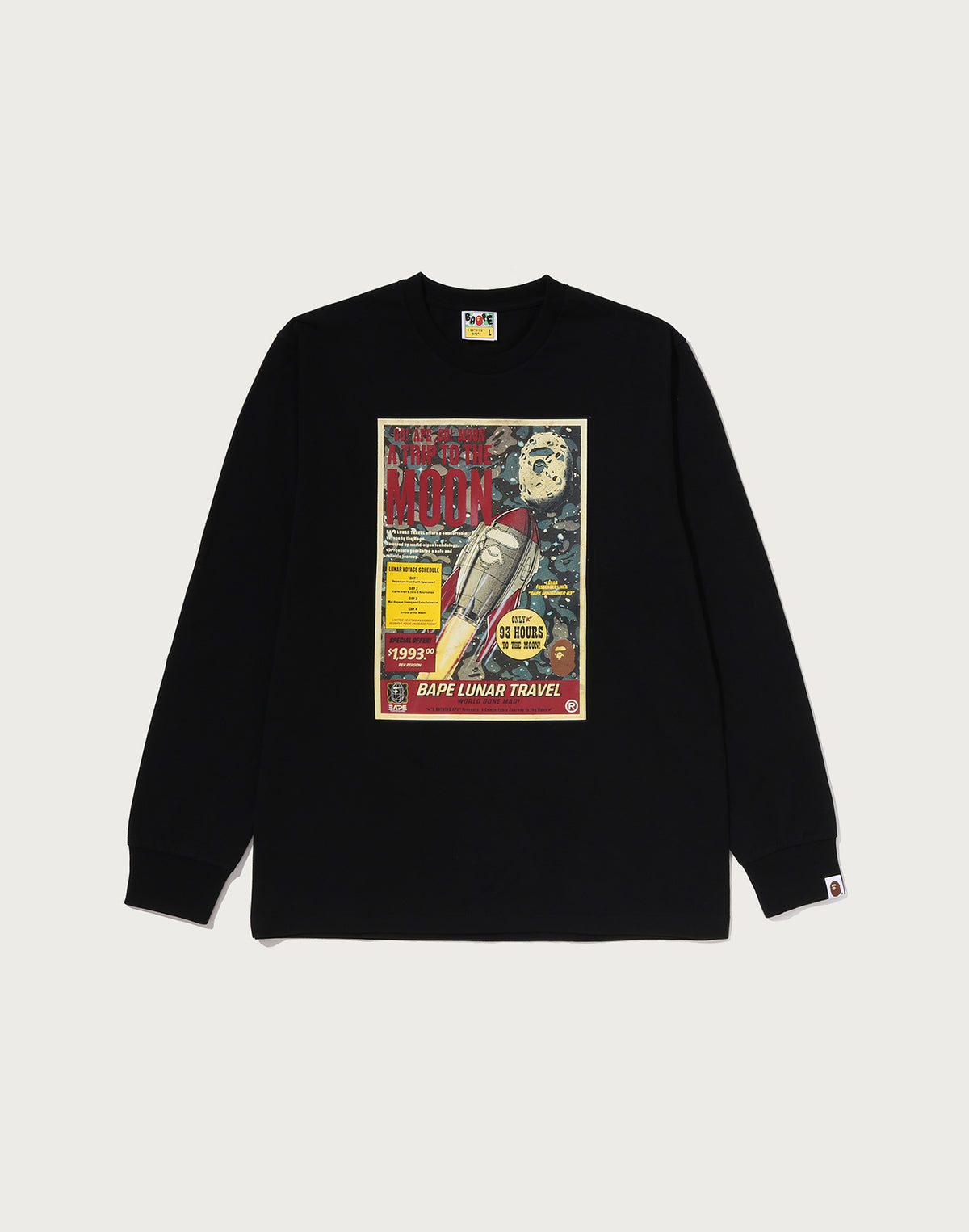 BAPE LUNA TRAVEL POSTER LS TEE MENS