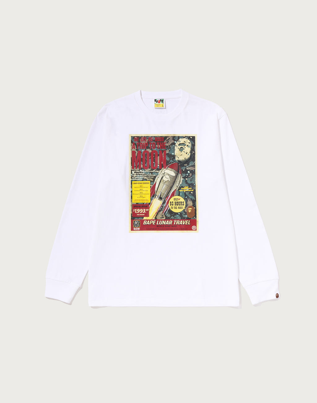 BAPE LUNA TRAVEL POSTER LS TEE MENS