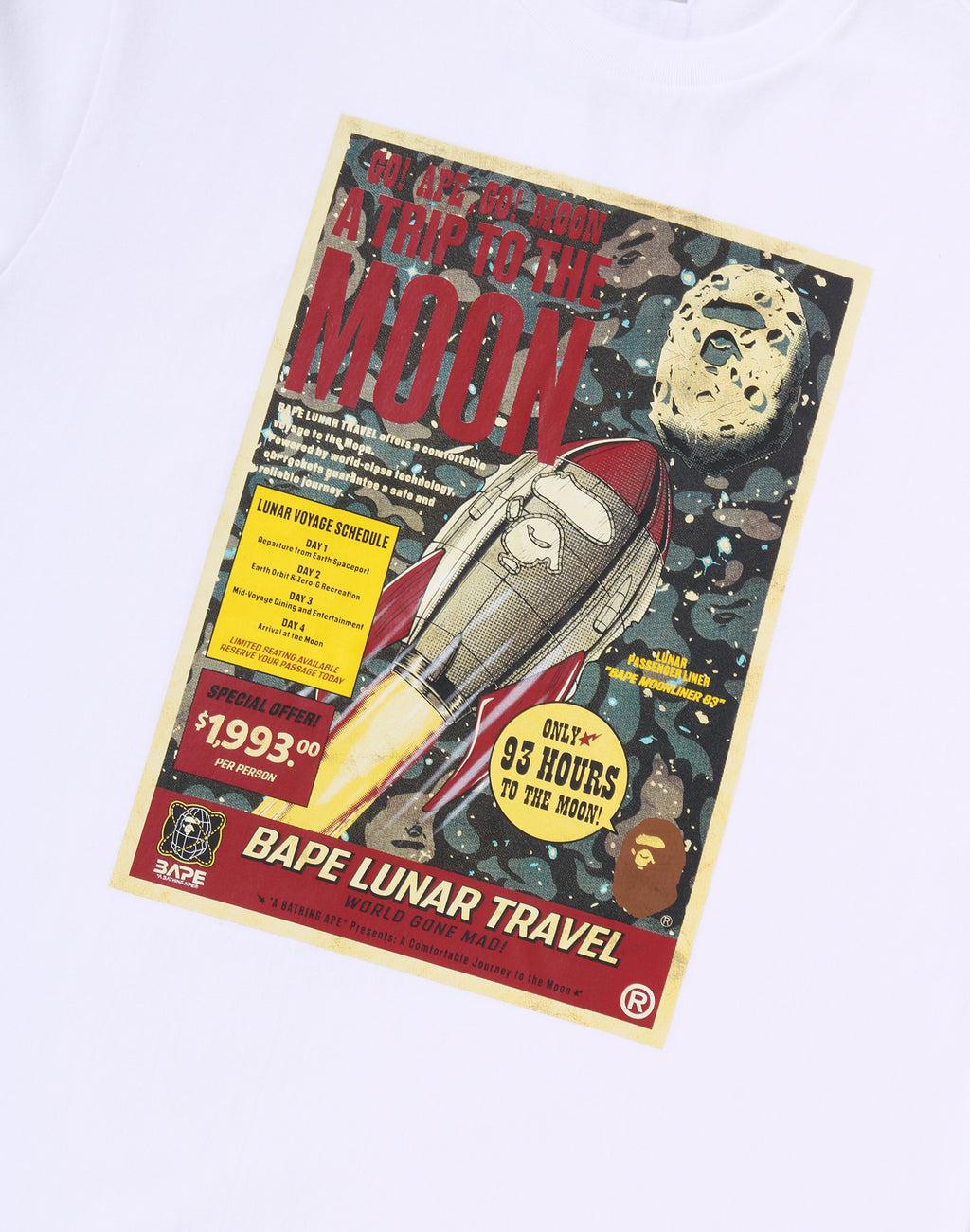 BAPE LUNA TRAVEL POSTER LS TEE MENS
