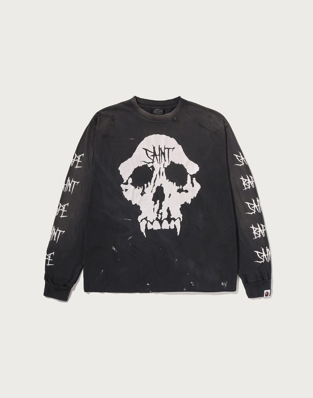 BAPE X SAINT MXXXXXX SKULL L/S TEE MENS
