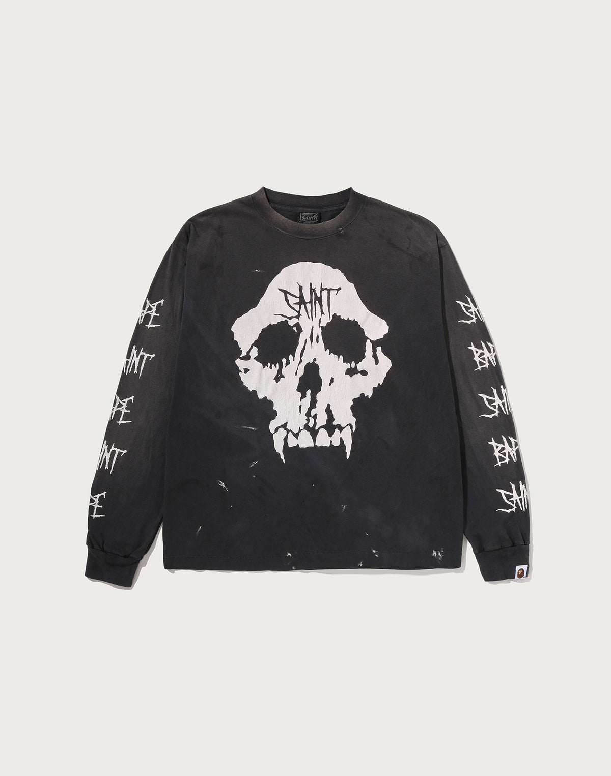 BAPE X SAINT MXXXXXX SKULL L/S TEE MENS
