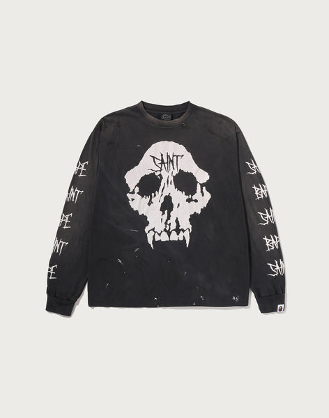 BAPE X SAINT MXXXXXX SKULL L/S TEE MENS – us.bape.com
