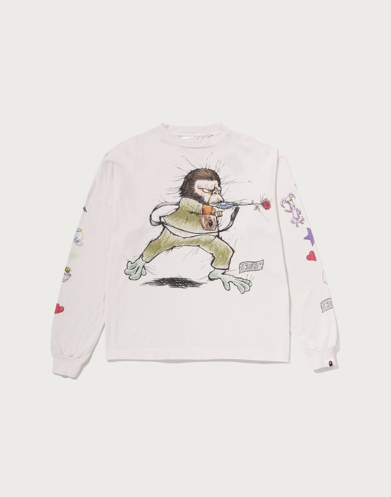 椅子 SAINT Mxxxxxx (BAPE_STOOL_APE) WHITE BAPE X SAINT MXXXXXX L/S TEE MENS – us.bape.com