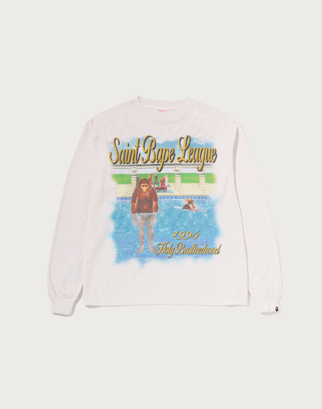 BAPE X SAINT MXXXXXX LEAGUE L/S TEE MENS