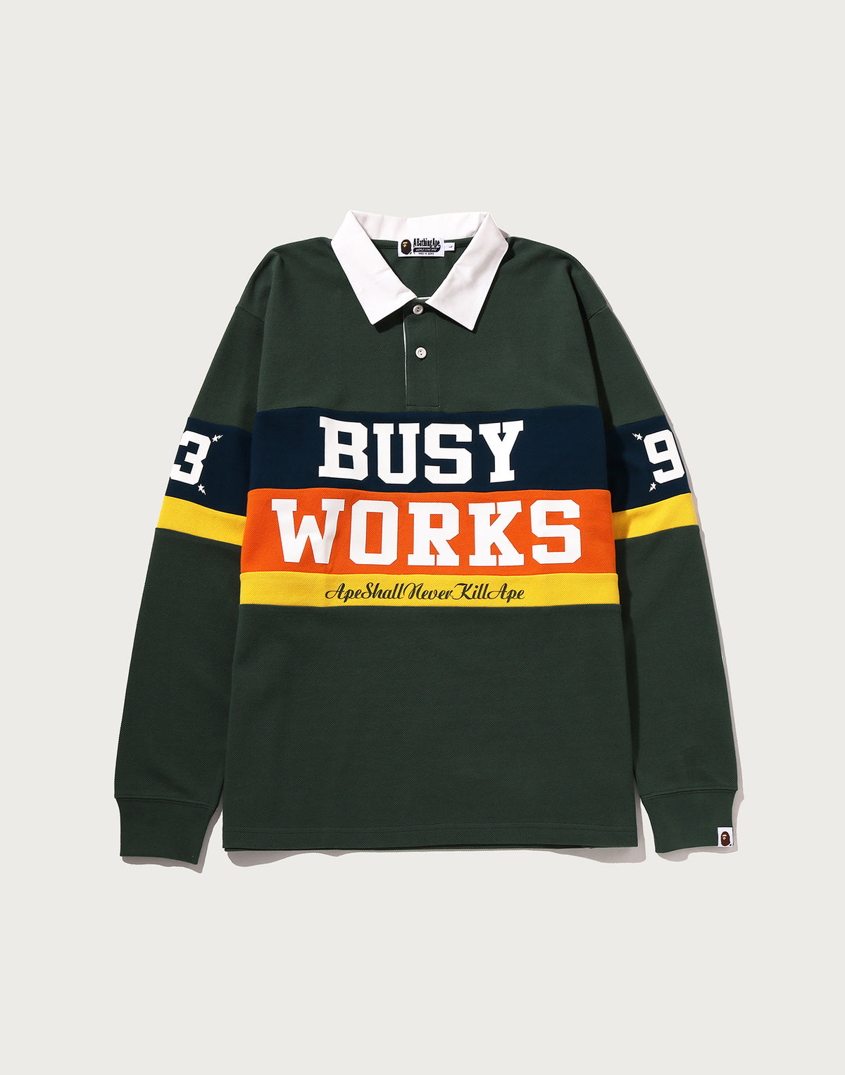 BY BATHING APE STRIPED RUGBY SHIRT MENS