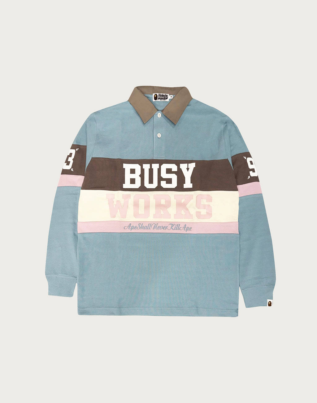 BY BATHING APE STRIPED RUGBY SHIRT MENS