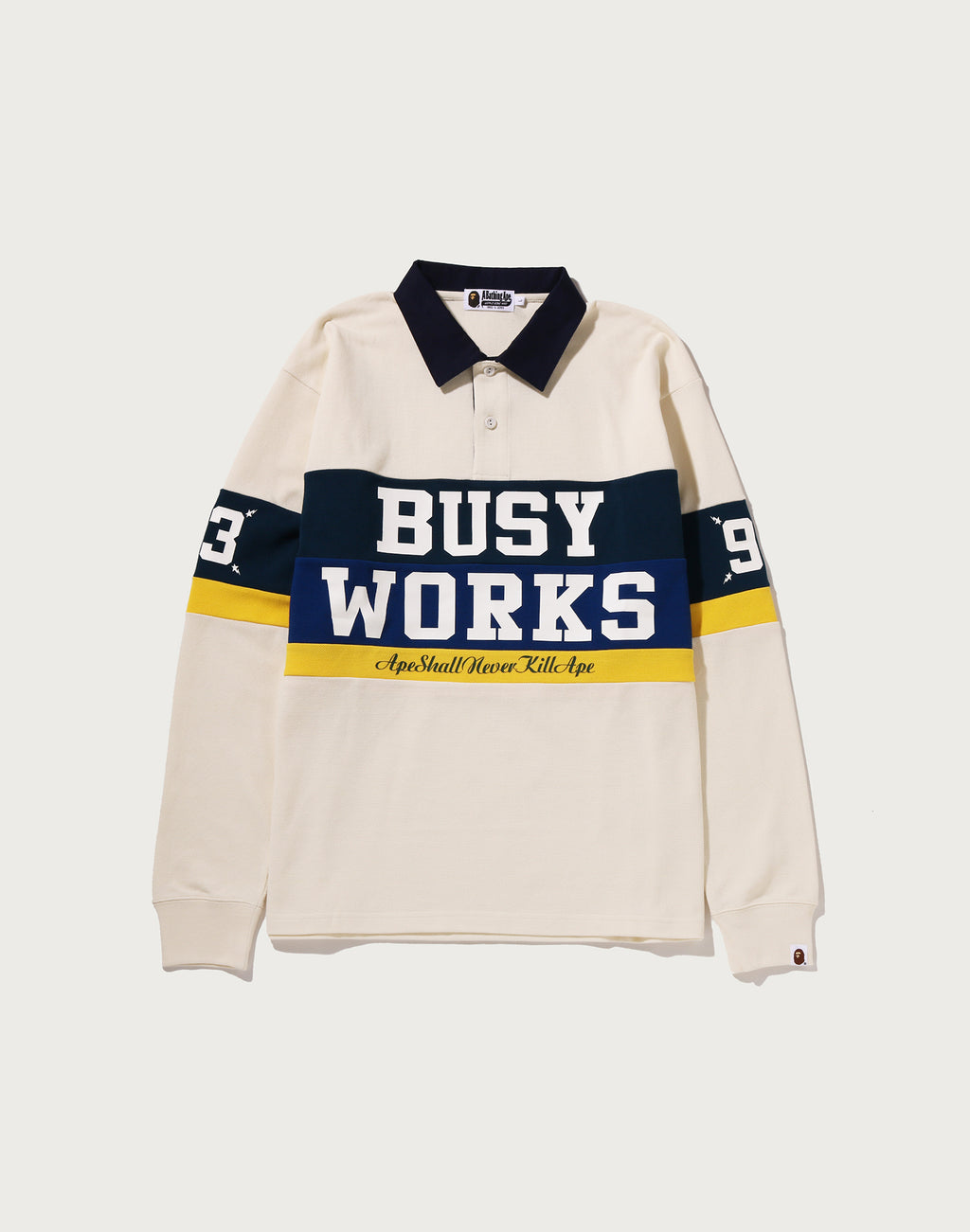 BY BATHING APE STRIPED RUGBY SHIRT MENS