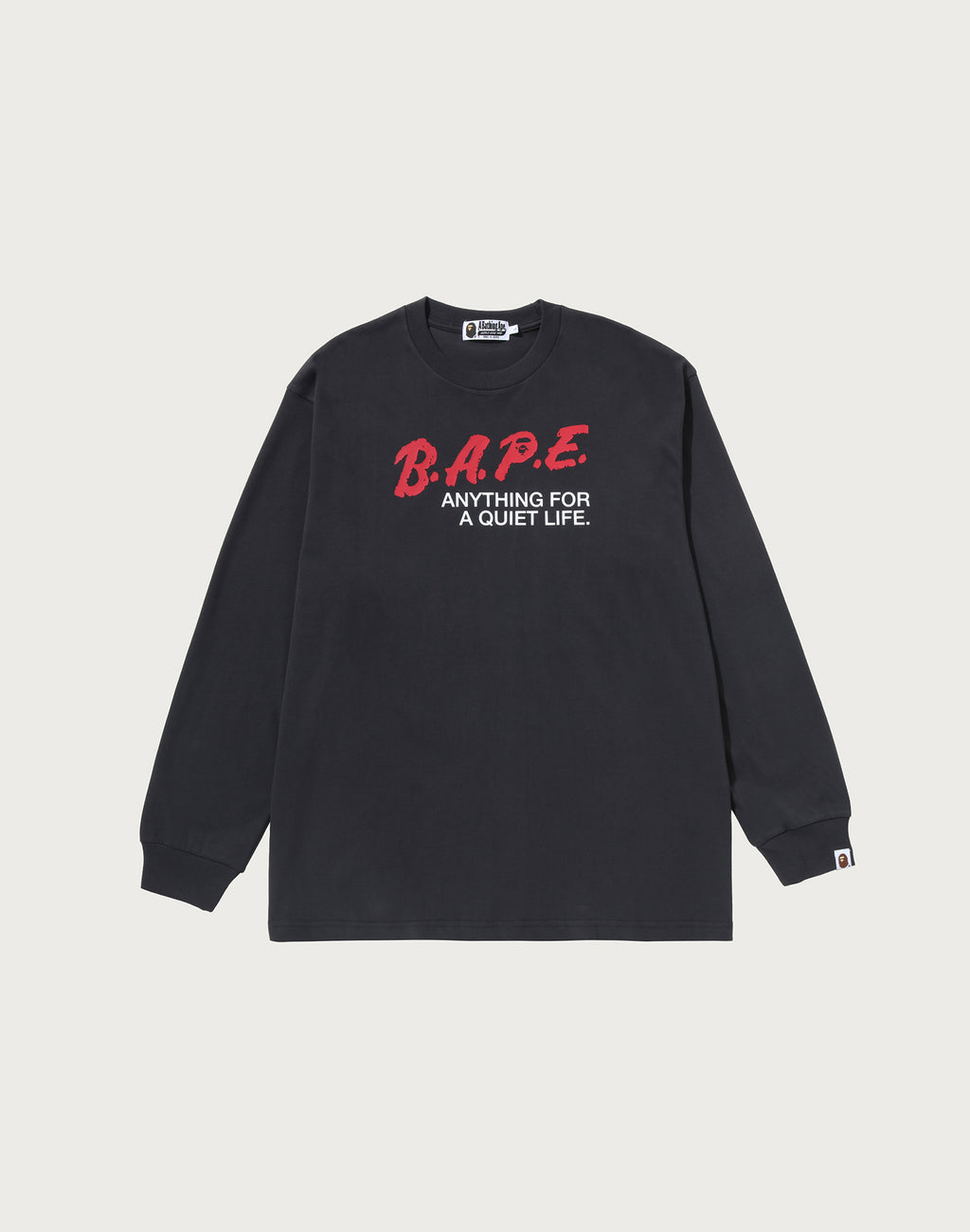 BAPE LOGO RELAXED FIT LS TEE MENS