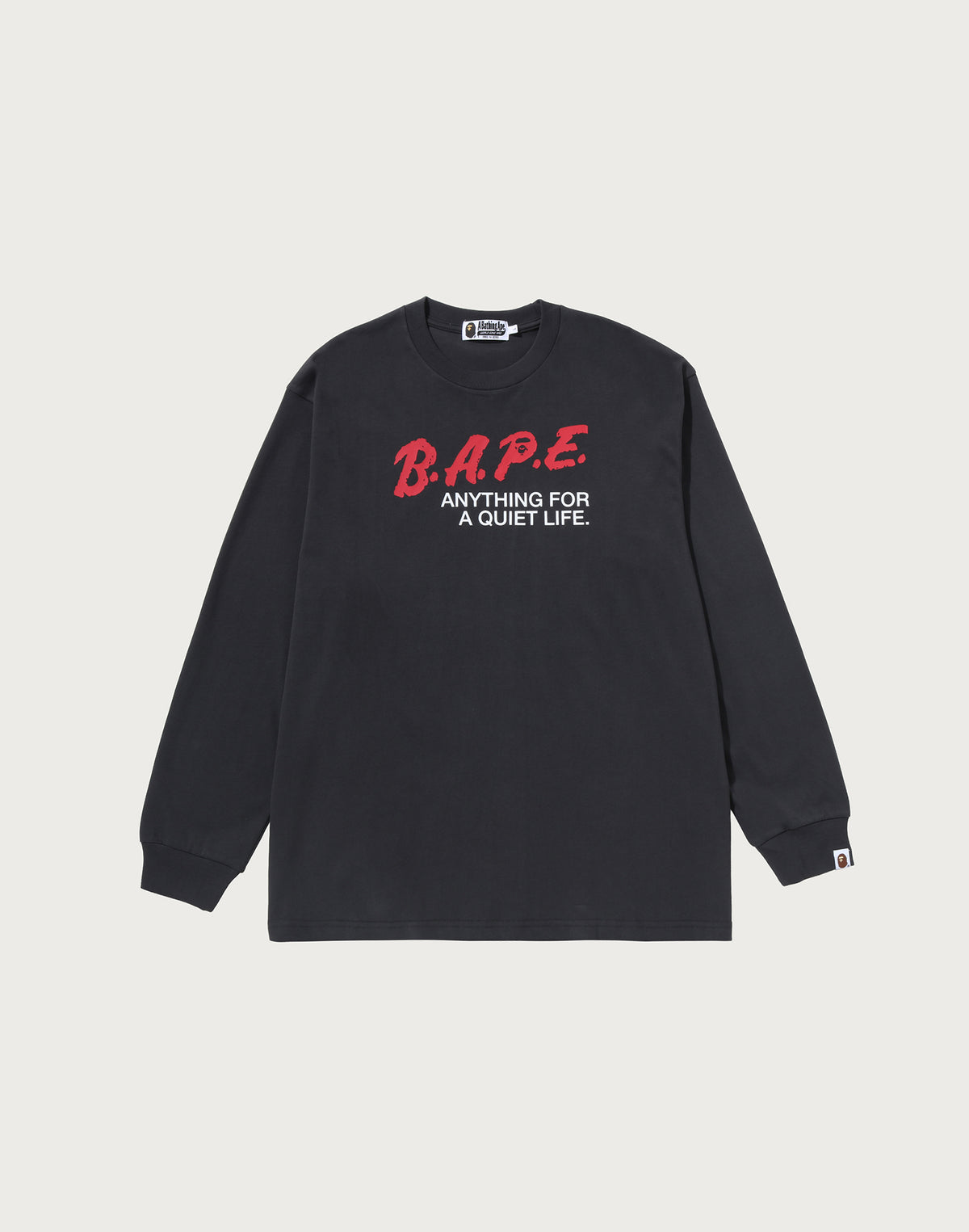 BAPE LOGO RELAXED FIT LS TEE MENS