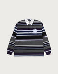 BY BATHING APE STRIPE RELAXED FIT POLO LS TEE MENS