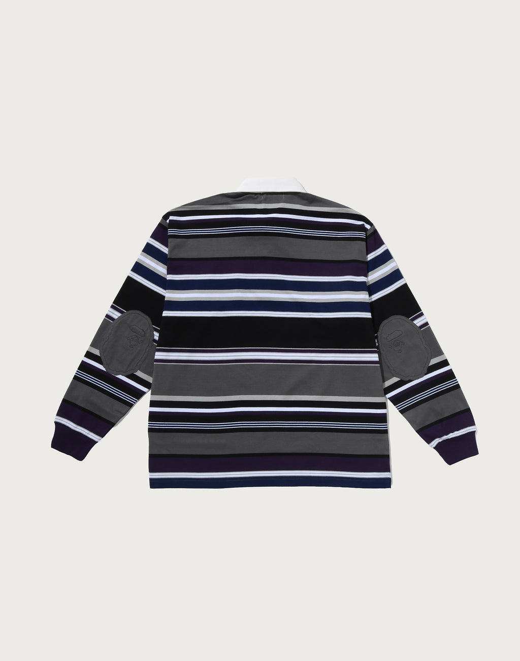 BY BATHING APE STRIPE RELAXED FIT POLO LS TEE MENS
