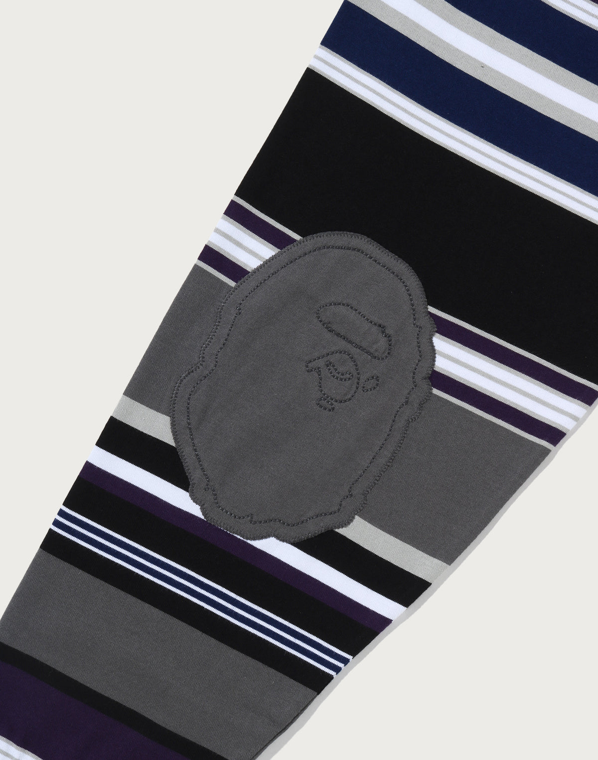 BY BATHING APE STRIPE RELAXED FIT POLO LS TEE MENS